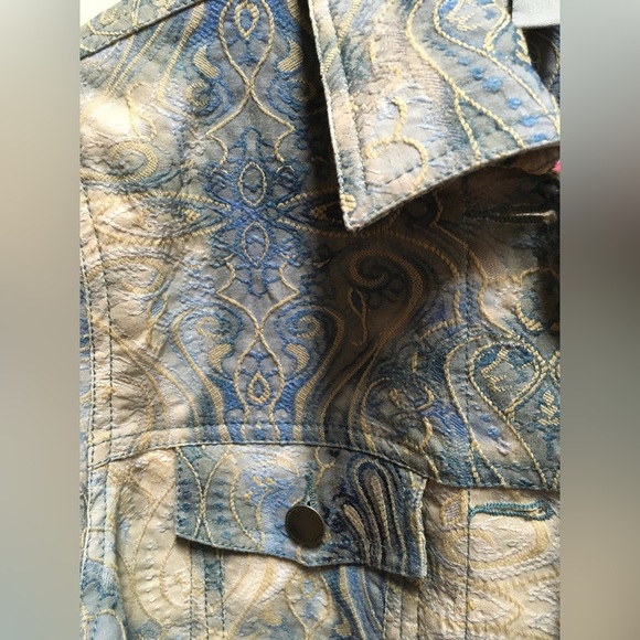 Analogy…Jacket Size S Tan and Blue - Picture 2 of 6